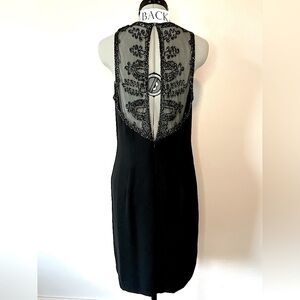 VINTAGE LAUNDRY by SHELLI SEGAL Black Sheath Dress w/ Beaded Back Detail Size 10